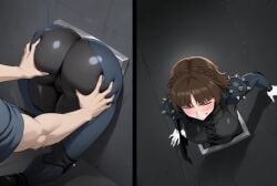 1boy 1boy1girl 1girls ai_generated animated animation ass ass_focus ass_grab atlus big_ass big_butt blush bodysuit breasts brown_hair clenched_teeth clothed clothed_female crown_braid female from_behind gloves grabbing_another's_ass grok groping huge_ass huge_butt lt4_ai makoto_niijima male medium_breasts multiple_views persona persona_5 phantom_thief_suit pushing red_eyes scarf self_upload short_hair shoulder_pads shoulder_spikes solo_focus sound sound_effects stable_diffusion stuck stuck_in_object stuck_in_wall tagme through_wall video what_are_you_doing,_step_bro? white_gloves wide_hips