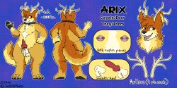 2:1 animal_genitalia animal_penis anthro antlers ass big_butt canid canine canine_genitalia canine_penis canis cheek_tuft coyote deer facial_tuft fluffy fluffy_chest fluffy_hair fluffy_tail genitals hair hi_res horn mammal penis reference_guide reference_image sheath tail thick tuft wide_hips