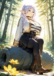 1girls ai_generated alternate_ass_size alternate_body_type alternate_breast_size beautiful beautiful_girl beauty below_view body_modification breasts breasts_bigger_than_head calm cleavage clothed clothing day daytime elisabeth_cheria female female_focus female_only forest forest_background frieren frieren_beyond_journey's_end from_below gigantic_breasts gigantic_butt huge_breasts hyper hyper_breasts large_breasts leaf light long_hair mommy mommy_milker mommy_milkers open_clothes open_eyes patreon sexy sexy_body sexy_female sexy_pose solo solo_female solo_focus sousou_no_frieren stretched_clothing sugestive_pose suggestive suggestive_gesture suggestive_posing sun sunlight tight_clothing tree trees twintails white_hair