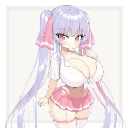 ai_generated breasts cleavage female female_only huge_breasts oppai riko_(shuz) shortstack thebillai twintails