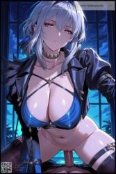 1boy 1girls 2d_animation ai_assisted ai_generated animated blue_hair breasts chocker choke_hold cleavage clothed_sex covered_nipples cowgirl_position crazy_eyes crextcomic dominant_female expressionless female femme_fatale galbrena_(wuthering_waves) gameplay_mechanics gloves grey_hair holding jacket looking_at_viewer male male_rover_(wuthering_waves) mp4 multicolored_hair night night_sky penis pink_eyes pov pov_eye_contact purple_eyes pussy qr_code rover_(wuthering_waves) sex shorter_than_10_seconds shorter_than_one_minute straddling straight tagme thick_thighs thighhighs uncensored vaginal_penetration vaginal_sex video video_games white_hair window wuthering_waves yandere