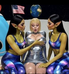 1girls 2025 3d admiration ai_assisted ai_generated alien_human alien_look_like_human american_flag astronauts beautiful beautiful_females beautiful_woman big_breasts black_hair blonde_hair breast_envy breast_sucking_envy breasts consensual curvy_body curvy_female earth female female_astronauts_(natsa) female_only gigantic_breasts green_eyes huge_breasts impressed long_hair massive_breasts milf moon natsa naughty_face nipples perfect_body pointy_ears remake sisters sisters_twin skirt space spacesuit thick_thighs thin_female twin twin_sisters young_woman young_woman_and_milf yuri