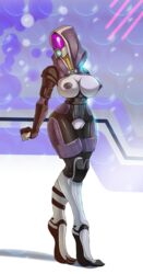 bodysuit breasts bubbles exposed_breasts hood mask mass_effect pussy quarian tali'zorah_nar_rayya teqa thick_thighs