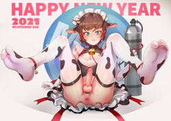 1boy 2021 accessory animal_ears animal_humanoid anus balls bovid bovid_humanoid bovine bovine_humanoid brown_hair cattle_humanoid clothing cock_ring cow_ears cowbell crossdressing dress erection femboy feminine_male genitals girly hair holidays horn humanoid jewelry legwear maid_headdress male male_focus male_only mammal mammal_humanoid moo_bitch new_year nipples penis penis_accessory penis_jewelry solo steamed_egg thigh_highs trap upskirt