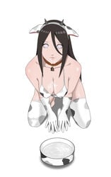 1girls arm_gloves armwear bare_shoulders barefoot bell bikini bikini_top boruto:_naruto_next_generations bowl breasts brown_hair choker cleavage clothed clothing collar cow_ears cow_girl cow_horns cow_print cow_print_bikini cowbell cum cum_drip cum_drool cum_in_pussy elbow_gloves erect_nipples excessive_cum fake_animal_ears fake_horns feet female female_focus female_only gloves hairband headband herianforce horns hyuuga_hanabi kneeling legwear lips lipstick long_hair looking_at_viewer medium_breasts micro_bikini milk naruto naruto_(series) nipples on_knees pale-skinned_female pale_skin petplay pink_lips pink_lipstick purple_eyes revealing_clothes shounen_jump smile solo solo_female solo_focus stockings thighhighs thighs toes violet_eyes year_of_the_ox