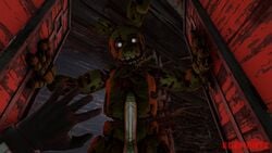 16:9 animatronic clothing dead_by_daylight duo elementz808 erection evil_grin five_nights_at_freddy's five_nights_at_freddy's_3 floopy_ears genitals gloves green_body handwear imminent_rape machine male male_focus male_only not_furry penis robot scared smile solo_focus springtrap springtrap_(fnaf) video_games white_eyes widescreen