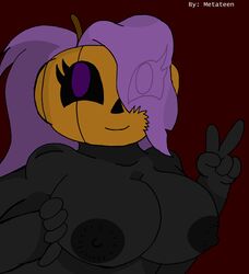 dark_skin metateen oc original_character pink_hair pumpkin pumpkin_head