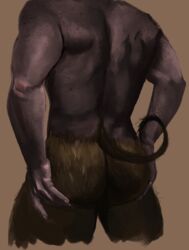 ass ass_cheeks ass_grab back_view boar dark-skinned_male dark_skin freckles furry male_only muscle ogre pig satyr solo solo_male sunday sundaynoches