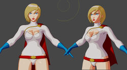 1girls 3d alien alien_girl athletic athletic_female big_breasts blonde_hair blue_eyes blue_gloves breasts bust busty cleavage cleavage_cutout clothed color colored costume crisisbeat curvaceous curvy curvy_figure dc dc_comics earth-2 earth_2 eyeshadow female female_only gloves heroine hips hourglass_figure huge_breasts humanoid justice_society_of_america kara_zor-l karen_starr kryptonian legs leotard lipstick lower_body outfit posing power_girl short_hair solo standing superheroine superman_(series) thick_legs thick_thighs upper_body voluptuous