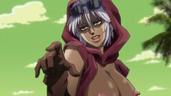 1girls david_productions edit eyewear_on_head female female_only glasses_on_head jojo's_bizarre_adventure mariah_(jjba) nude_filter solo stardust_crusaders sunglasses_on_head tagme third-party_edit