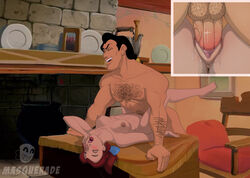 beauty_and_the_beast belle disney disney_princess disney_villains gaston masquerade_(artist) nipples pussy pussy_grip vaginal_penetration vaginal_sex