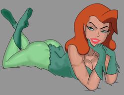 1girls ass batman:_the_animated_series batman_(series) big_ass big_breasts cleavage clothed color_edit dc_comics dcau drawingthings12 edit laying_down looking_at_viewer lying poison_ivy poison_ivy_(dcau) red_hair solo something_unlimited sunsetriders7