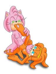 adorable amy_rose anthro breasts cute echidna feet foot_fetish foot_play foot_worship hedgehog lesbian licking licking_feet mepwep mutual_foot_worship orange_body orange_hair pink_body pink_hair sonic_(series) tikal_the_echidna tribadism yuri