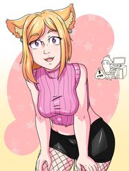 blonde_hair breasts cat_ears cute furry furry_ears owozu shubyuwu virtual_youtuber youtube youtube_hispanic