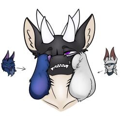 absurd_res alpha_channel alteredkrimson animal_genitalia anthro balls balls_on_face black_body black_fur blue_balls dragon ear_tuft fluffy_ears fur furred_dragon furred_scalie genitals group hares_(alteredkrimson) havus_(alteredkrimson) hi_res horn jiekyu_ryuushinzou kugar_(alteredkrimson) male male/male mythological_creature mythological_scalie mythology purple_eyes scalie sheath sheath_play simple_background smug_grin tan_chest tan_neck transparent_background trio tuft white_balls