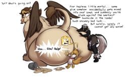 1boy 2024 2d 2d_(artwork) 2d_artwork 2girls anthro ass big_ass big_butt big_female bigger_female bottom_heavy bottom_heavy_female brown_hair butt_squish color dumptruck_ass eba_(ebaandina) english english_dialogue english_text enormous_ass fat fat_ass fat_female feline female fennec fennec_fox feral fox furry furry_female furry_male furry_only giant_ass giant_female giantess gigantic_ass huge_ass humiliation large_female larger_female lion lioness macro macro_female male mammal massive_ass nervous oc original_character overweight overweight_female series sitting sitting_on_another sitting_on_person size_difference small_male smaller_male sphinx squishy_butt tail wide_hips wings zubuzz