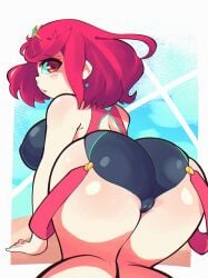 1girls ass ass_focus big_ass big_breasts cameltoe chrono_08 large_ass large_breasts nipples nipples_visible_through_clothing pussy pussy_visible_through_clothes pyra red_eyes red_hair short_hair swimsuit tagme xenoblade_(series) xenoblade_chronicles_2