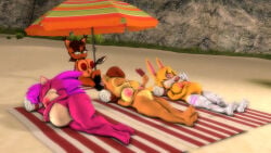 3d 3d_(artwork) 4girls beach belly bunnie_rabbot chipmunk dic_entertainment female furry hedgehog ice_cream lynx multiple_girls multiple_pregnancies nicole_the_lynx nude pregnant pregnant_belly rabbit relaxing sally_acorn sega sleeping sonia_the_hedgehog sonic_(series) sonic_the_hedgehog_(archie) sonic_the_hedgehog_(comics) sonic_the_hedgehog_(series) sonic_underground sonicthebitch