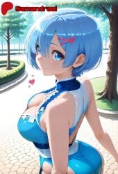 ai_assisted ai_generated back back_view blue_eyes blue_hair boobs boobs_out breasts breasts_out chinese_clothes cute cute_face detailed_background dress female female_focus female_human female_only legs light-skinned_female light_body light_skin more_at_source nipples patreon pink_nipples pussy pussy_juice pussy_juice_drip re:zero re:zero_kara_hajimeru_isekai_seikatsu rem_(re:zero) samandraai sex_from_behind sexy sexy_armpits sexy_clothing sexy_dress sexy_female short_hair skirt tits tits_out uncensored wet wet_body wet_clothes wet_clothing wet_pussy wet_skin
