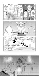 1girl1boy absurdres adorable bed bedroom couple couple_(romantic) couple_goals cute cute_female_feet dialogue drooling edit feet feet_on_another's_face feet_on_face foot_fetish foot_focus foot_play foot_worship funny highres improvised_pillow loving_couple manga_style monochrome nush_advance oc original_characters pillow real_story romantic_couple sleeping sleepy soft_feet soft_soles sweating tired tired_male toes
