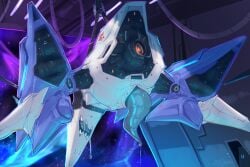 aeromorph aircraft arwing bdsm bodily_fluids bondage bound drooling feral genitals glowing living_aircraft living_machine living_vehicle machine male nintendo penis saliva solo star_fox suspension thrusters vehicle wings xilrayne