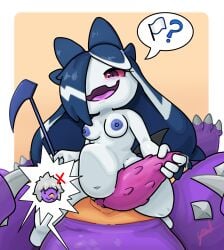 abdominal_bulge absol absurd_res anthro bodily_fluids cum dominant dominant_female dragon duo female first_person_view garchomp generation_3_pokemon generation_4_pokemon generation_9_pokemon genital_fluids genitals gin_(silverzero) handjob hi_res hybrid larger_male male male/female multi_genitalia multi_penis mythological_creature mythological_scalie mythology nami_(kisaragi.6789) nintendo nude offscreen_male open_mouth penetration penile penile_penetration penis pokemon pokemon_(species) scalie sex size_difference smaller_female submissive submissive_male tinkaton white_flag yawlyawl090