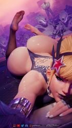 1girls 3d 3d_(artwork) artist_name ass barefoot big_ass blonde_hair blue_eyes feet feet_up female female_focus forceballfx glistening glistening_body light-skinned_female light_skin lying lying_on_stomach magik_(illyana_rasputin) magik_(infernal_idol) magik_(marvel_rivals) marvel marvel_comics marvel_rivals on_stomach x-men