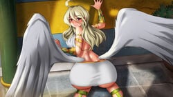 angel_wings big_ass blonde_hair knightfanghentai long_hair looking_at_viewer purple_eyes venomoose(copyright)