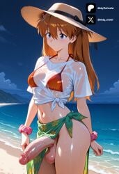 1futa 1girl ai_generated asuka_langley_sohryu beach bikini bikini_top_only bikini_under_clothes blue_eyes blue_sky blush bottomless breasts closed_mouth cloud cock collarbone colored cowboy_shot day dick erection evangelion from_front front_view futa_only futanari futanari/female futanarization hair_between_eyes halterneck hat huge_penis interface_headset large_penis light_skin light_skinned_futanari long_hair looking_at_viewer medium_breasts navel neon_genesis_evangelion nickythecreator ocean orange_bikini orange_hair outdoors patreon_username penis precum red_bikini sarong scrunchie see-through sexy sexy_body sexy_pose shirt short_sleeves sky solo standing stomach straw_hat sun_hat swimsuit testicles tied_shirt tits uncensored veins veiny_penis water wet wet_clothes wet_shirt white_shirt wrist_scrunchie