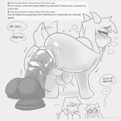 1:1 2023 2_horns anal anal_fluids anal_masturbation anal_penetration anal_tugging anthro anus artist_name ask_blog averysweatyboy backsack balls big_anus big_butt big_dildo blush blush_lines bodily_fluids bovid breath butt caprine clothed clothed/nude clothing deltarune dialogue dildo drooling duo ellipsis english_text eye_roll eyebrows eyelashes eyewear female femboy floppy_ears flustered fur genitals glasses goat grey_background greyscale hair hi_res horn huge_dildo kneeling looking_at_another looking_away looking_pleasured lube male male_focus male_penetrated mammal masturbation medial_ring monochrome motion_blur motion_lines narrowed_eyes nude on_one_knee penetration perineum puffy_anus question ralsei round_glasses saliva scalie scarf sex_toy simple_background solo_focus susie_(deltarune) sweat tail tail_motion tailwag text thick_dildo thick_thighs tongue tongue_out tuft undertale_(series) wearing_glasses