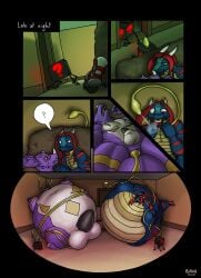 2008 absurd_res air_inflation animate_inanimate anthro balls bandai_namco belly belly_expansion big_balls big_belly big_penis black_penis blue_body body_expansion body_inflation comic cuddling digimon digital_media_(artwork) dragon dragoneer_(character) duo english_text erection expansion facial_hair facial_horn facial_markings fan_character forced forced_inflation furniture genitals goatee hair head_markings head_wings hi_res horn hose hose_inflation huge_balls huge_belly huge_penis hyper hyper_belly hyper_inflation immobile inflated_limbs inflated_penis inflation kobold long_hair male male/male markings multicolored_body muscular muscular_male mythological_creature mythological_scalie mythology nude open_mouth penis ponytail purple_body rakeesh rakeesh_sorrel restrained restraints rimou round_body scales scalie sex smile spherical_inflation spikes stripes surprised tail tail_tuft text tuft unusual_wing_placement white_balls white_body wings yellow_body