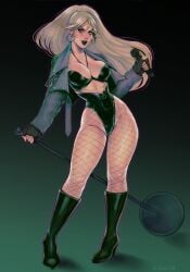 big_breasts black_canary black_leotard blonde_female blonde_hair boots breasts busty busty_female cleavage cool_clothes dara_miruki dc dc_comics fingerless_gloves fishnets groin hips hot jacket large_breasts legs leotard microphone microphone_stand miruki09 revealing_clothes rockstar singer thick_thighs thighs wide_hips