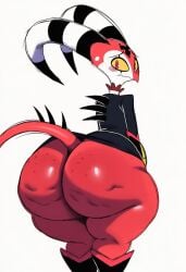 ai ai_generated ass_cheeks ass_crack big_booty big_butt blitzo_(helluva_boss) boots_only booty booty_cheeks bottomless butt_cheeks butt_crack fat_ass helluva_boss shirt_only solo solo_focus solo_male xxieshenda