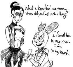 2d 2d_(artwork) animatronic ballerina ballora ballora_(fnafsl) bowtie breasts broken bug eyebrows female five_nights_at_freddy's five_nights_at_freddy's:_sister_location five_nights_at_freddy's_3 five_nights_at_freddy's_4 fnaf ghostverse lucifer_(artist) male nipples_covered no_color possessed purple_guy_(fnaf) rabbit robot rotten scottgames sister_location skirt spring_bonnie spring_bonnie_(fnaf) springtrap springtrap_(fnaf) text ultimate_custom_night white_background william_afton wires withered