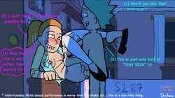 1boy 1girls drules_(artist) english_text female incest male old_man older_male rick_and_morty rick_sanchez small_penis_humiliation summer_smith tagme text tiny_rick