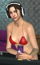 3d 3d_(artwork) bikini bikini_top bra bra_only breasts female female_only garry's_mod half_naked headset left_4_dead left_4_dead_2 party red_bra saints_row small_boobs small_breasts small_tits soda valve video_games zoey_(left_4_dead)