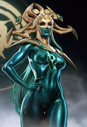 1girls ai_generated animated civitai colored_sclera cosmic_body cosmic_hair cosmic_skin dandon_fuga_style female female_focus female_only glowing goddess green_body green_eyes green_skin hela hela_(empress_of_the_cosmos) hela_(marvel_rivals) kirillai marvel marvel_comics marvel_rivals nude nude_female pussy solo solo_female spiked_helmet tagme thick_thighs video video_game video_game_character video_games