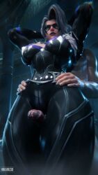 1boy 1girls 2026 3d 3d_animation animated arms_behind_head arms_up between_thighs black_cat_(marvel) black_cat_(marvel_rivals) faceless_male felicia_hardy hands_on_hips hikaru3d marvel marvel_comics marvel_rivals no_sound nude_male nude_male_clothed_female short_video shorter_than_10_seconds thigh_sex video white_hair