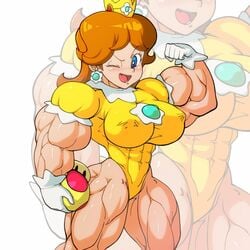 abs biceps devmgf extreme_muscles huge_muscles hyper_muscles mario_(series) muscles muscular muscular_female nintendo princess_daisy super_mario_bros. thick_thighs