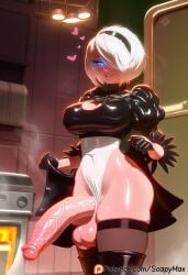 1futa 1girl 2026 2b_(nier:automata) 2d absurd_res absurd_resolution absurdres ai_generated big_ass big_breasts big_penis black_dress black_footwear black_gloves black_hairband black_thighhighs blue_eyes boots breasts cleavage cleavage_cutout clothes_lift clothing_cutout dress dress_lift erection feather-trimmed_sleeves futa_only futanari gloves glowing glowing_eyes hair_over_one_eye hairband half-erect heart hi_res high_quality high_resolution highleg_leotard highres huge_penis huge_testicles image imminent_fellatio imminent_oral juliet_sleeves large_breasts large_penis large_testicles leotard lifted_by_self light-skinned_futa lips long_sleeves looking_at_viewer mole mole_under_mouth nier:_automata no_blindfold nose patreon patreon_logo patreon_username penis pent_up precum precum_drip puffy_sleeves shiny_skin short_hair skindentation soapy_max solo testicles thigh_boots thighhighs thighhighs_under_boots throbbing_penis uncensored uncensured veins veiny_penis watermark web_address white_hair white_leotard