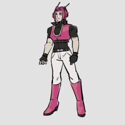 belt blue_eyes boots clothed clothes clothing elita_1 elita_one gijinka gloves humanformers pink pink_hair transformers transformers_one vest