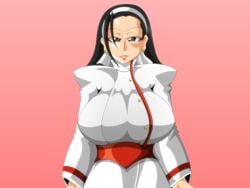 1girls big_breasts black_eyes black_hair breasts breasts brown_eyes busty chizuru_kagura dress earrings female headband huge_breasts kaimanwanio king_of_fighters light-skinned_female light_skin long_hair looking_at_viewer nun open_mouth pov standing thick tied_hair voluptuous voluptuous_female white_clothing white_dress white_headband