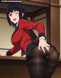 ai_generated aindroidparanoid ass big_ass big_breasts big_butt black_hair breasts busty curvy cute evil_smile fat_ass fat_butt female flirting grabbing_ass huge_ass huge_breasts huge_butt jabami_yumeko jacket kakegurui large_ass large_breasts large_butt long_hair narrow_waist panties pantyhose red_eyes school_uniform seductive shirt skirt slim_waist squeezing_butt stable_diffusion straight_hair taller_girl tight_clothing voluptuous waist