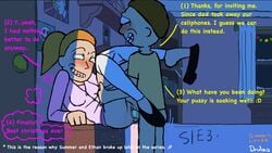 1boy 1girls drules_(artist) english_text female male morty_smith rick_and_morty summer_smith tagme text