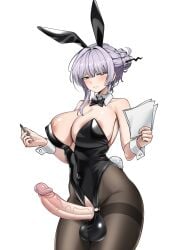 1futa areola areola_slip areolae balls big_breasts big_penis breasts bunny_costume bunny_ears bunnysuit busty clothed clothing erection fat_cock futa_only futanari huge_cock human hung hung_futanari itokonoue_kaoru large_breasts large_penis light-skinned_futanari light_skin mostly_clothed penis penis_out project_kv silver_hair solo standing thick_penis thick_thighs thighs veiny_penis white_background white_hair wide_hips wip wujack