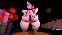 3d_(artwork) absurd_res animatronic anthro anus ass biped digital_media_(artwork) duo female female_anthro five_nights_at_freddy's five_nights_at_freddy's_2 genitals hi_res human looking_back machine male male/female male_human mammal mangle_(fnaf) micro night_shifter pussy rear_view robot scottgames spread_butt spreading