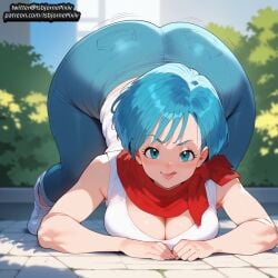 bulma_(dragon_ball) bulma_briefs bulma_briefs cleavage dark-skinned_male dragon_ball dragon_ball_super dragon_ball_z huge_ass huge_balls huge_breasts huge_cock interracial large_ass large_breasts netorare short_hair thick_thighs