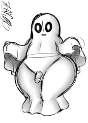 femboy ghost ghost_boy napstablook shortstack shortstack_au sketch tagme undertale wide_hips zaicomaster14