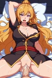 ai_generated blonde_hair cum cum_in_pussy cum_inside cum_on_breasts perchance_ai purple_eyes rwby tagme tongue_out vaginal_penetration yang_xiao_long