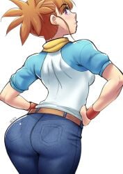 1girls digimon gez1313 hands_on_hips looking_back orange_hair panties_outline rika_nonaka solo_female